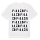 White t-shirt med Pallen ordlek t-shirt