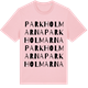 Pink Cotton t-shirt med Parkholmarna ordlek t-shirt