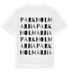 White t-shirt med Parkholmarna ordlek t-shirt
