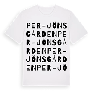 Per-Jönsgården ordlek t-shirt – ekologisk bomull t-shirt från Pinshirt
