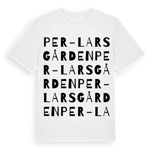Per-Larsgården ordlek t-shirt – ekologisk bomull t-shirt från Pinshirt