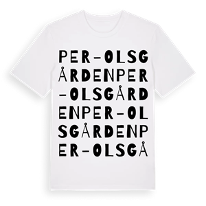 Per-Olsgården ordlek t-shirt – ekologisk bomull t-shirt från Pinshirt