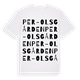 White t-shirt med Per-Olsgården ordlek t-shirt