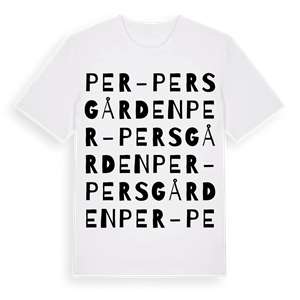 Per-Persgården ordlek t-shirt – ekologisk bomull t-shirt från Pinshirt