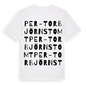 Per-Torbjörnstomt ordlek t-shirt – ekologisk bomull t-shirt från Pinshirt