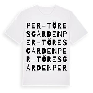 Per-Töresgården ordlek t-shirt – ekologisk bomull t-shirt från Pinshirt