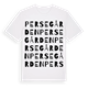 White t-shirt med Persegården ordlek t-shirt