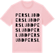 Pink Cotton t-shirt med Perslund ordlek t-shirt
