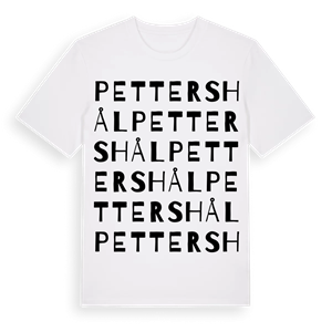 Pettershål ordlek t-shirt – ekologisk bomull t-shirt från Pinshirt