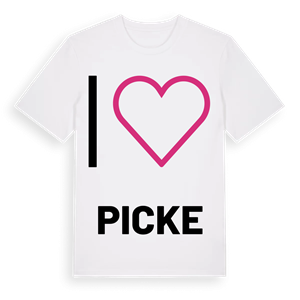 Jag älskar Picke t-shirt stort tryck – ekologisk bomull t-shirt från Pinshirt