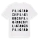 White t-shirt med Pilagården ordlek t-shirt