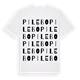 White t-shirt med Pilebo ordlek t-shirt