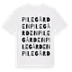 White t-shirt med Pilegården ordlek t-shirt