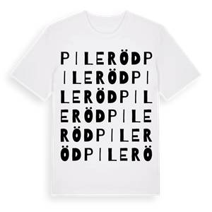 Pileröd ordlek t-shirt – ekologisk bomull t-shirt från Pinshirt