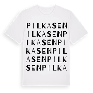 Pilkasen ordlek t-shirt – ekologisk bomull t-shirt från Pinshirt