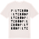 Vintage White t-shirt med Pilteröd ordlek t-shirt