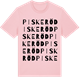 Pink Cotton t-shirt med Piskeröd ordlek t-shirt