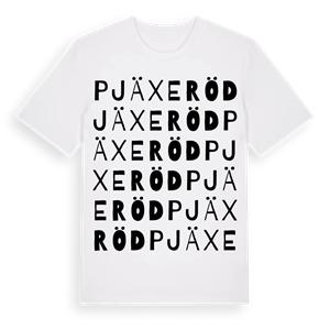 Pjäxeröd ordlek t-shirt – ekologisk bomull t-shirt från Pinshirt