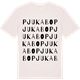 Vintage White t-shirt med Pjukabo ordlek t-shirt