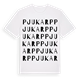 White t-shirt med Pjukarp ordlek t-shirt
