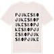 Vintage White t-shirt med Pjukesbo ordlek t-shirt