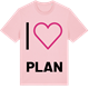 Pink Cotton t-shirt med Jag älskar Plan t-shirt stort tryck