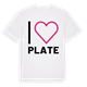 White t-shirt med Jag älskar Plate t-shirt stort tryck