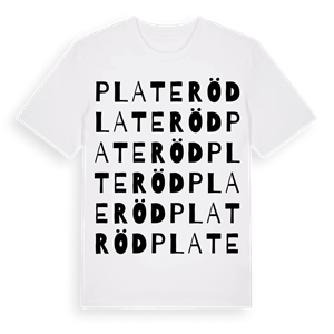 Plateröd ordlek t-shirt – ekologisk bomull t-shirt från Pinshirt