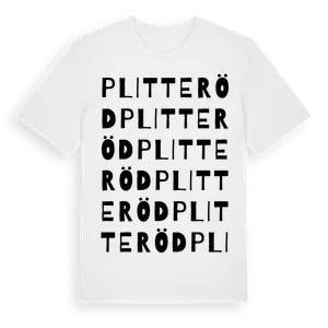Plitteröd ordlek t-shirt – ekologisk bomull t-shirt från Pinshirt