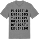 Mid Heather Gray t-shirt med Plogstarrud ordlek t-shirt