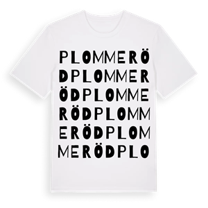 Plommeröd ordlek t-shirt – ekologisk bomull t-shirt från Pinshirt