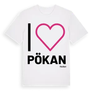 Jag älskar Pökan t-shirt stort tryck – ekologisk bomull t-shirt från Pinshirt