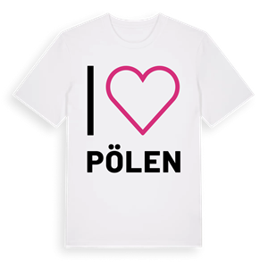 Jag älskar Pölen t-shirt stort tryck – ekologisk bomull t-shirt från Pinshirt