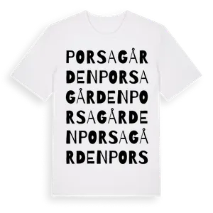 Porsagården ordlek t-shirt – ekologisk bomull t-shirt från Pinshirt