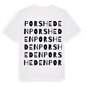 Porsheden ordlek t-shirt – ekologisk bomull t-shirt från Pinshirt
