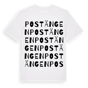 Postängen ordlek t-shirt – ekologisk bomull t-shirt från Pinshirt