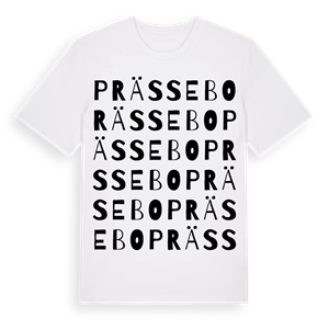 Prässebo ordlek t-shirt – ekologisk bomull t-shirt från Pinshirt