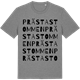 Mid Heather Gray t-shirt med Prästastommen ordlek t-shirt