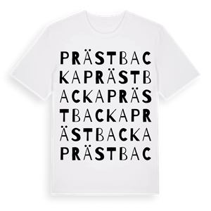 Prästbacka ordlek t-shirt – ekologisk bomull t-shirt från Pinshirt