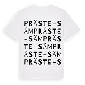 Präste-Säm ordlek t-shirt – ekologisk bomull t-shirt från Pinshirt