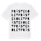 White t-shirt med Prästebolet ordlek t-shirt