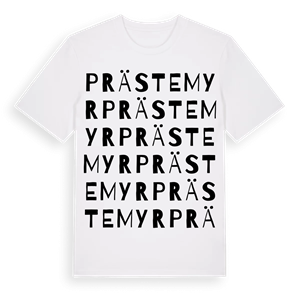 Prästemyr ordlek t-shirt – ekologisk bomull t-shirt från Pinshirt