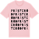 Pink Cotton t-shirt med Prästeröd ordlek t-shirt