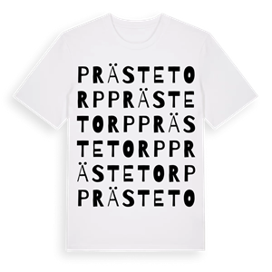 Prästetorp ordlek t-shirt – ekologisk bomull t-shirt från Pinshirt