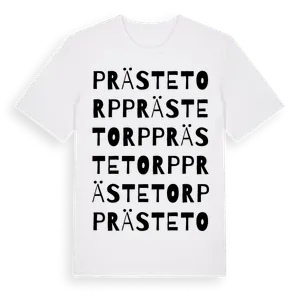 Prästetorp ordlek t-shirt – ekologisk bomull t-shirt från Pinshirt
