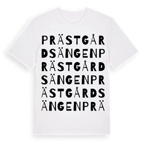 Prästgårdsängen ordlek t-shirt – ekologisk bomull t-shirt från Pinshirt