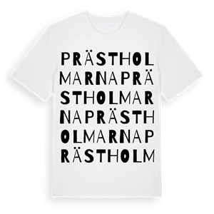Prästholmarna ordlek t-shirt – ekologisk bomull t-shirt från Pinshirt