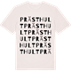 Vintage White t-shirt med Prästhult ordlek t-shirt