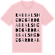 Pink Cotton t-shirt med Rabbalshede gård ordlek t-shirt
