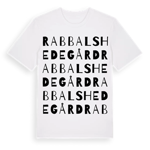 Rabbalshede gård ordlek t-shirt – ekologisk bomull t-shirt från Pinshirt